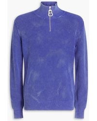 JW Anderson - Faded Ribbed Cotton Half-zip Sweater - Lyst