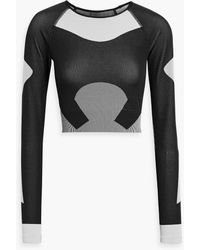 adidas By Stella McCartney - Cropped Printed Stretch-jersey Top - Lyst