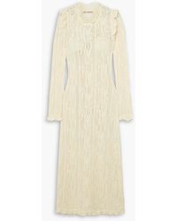Ulla Johnson - Antoille Ruffled Crocheted Cotton-blend Midi Dress - Lyst
