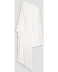 Halston - Sabrina drapiertes minikleid aus voile und stretch-cady mit asymmetrischer schulterpartie - Lyst