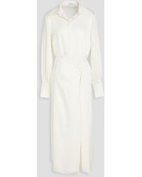 Jonathan Simkhai - Samba Wrap-effect Draped Crepe-satin Midi Shirt Dress - Lyst