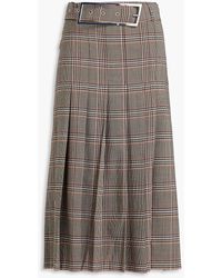 16Arlington - Nimue Belted Pleated Prince Of Wales Checked Woven Midi Skirt - Lyst