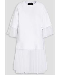 RED Valentino - Point D'esprit-paneled French Cotton-terry Top - Lyst