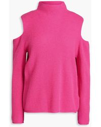 Maje - Cutout Ribbed Cashmere Turtleneck Sweater - Lyst
