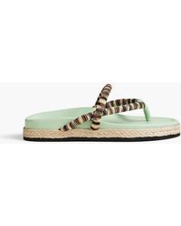 Missoni - Striped Crochet-knit And Leather Espadrille Sandals - Lyst