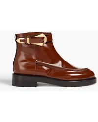 Alberta Ferretti - Glossed-leather Ankle Boots - Lyst