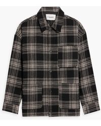 FRAME - Checked Wool And Cotton-blend Overshirt - Lyst