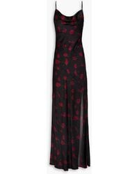 Nicholas - Draped Floral-Print Silk-Blend Satin Gown - Lyst