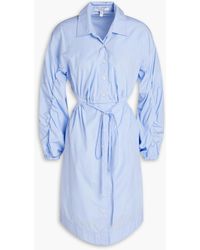 10 Crosby Derek Lam - Jayce Gathered Cutout Cotton-poplin Mini Shirt Dress - Lyst