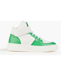 Ganni - Two-tone Faux Leather High-top Sneakers - Lyst