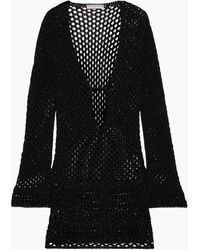 Womens Clothing Lingerie Camisoles Emilio Pucci Metallic Crocheted Cotton-blend Coverup in Black 
