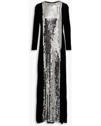 Valentino Garavani - Sequined Silk-blend Chiffon And Velvet Gown - Lyst