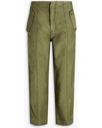 FRAME - Utility Barrel Cotton-canvas Wide-leg Pants - Lyst