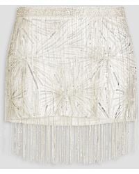 retroféte - Beatrix Fringed Embellished Crepe Mini Skirt - Lyst
