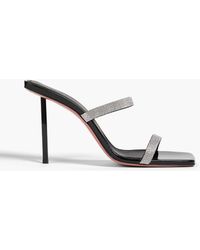 AMINA MUADDI - Rih Crystal-Embellished Patent-Leather Mules - Lyst