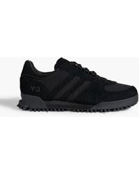 Y-3 - Marathon Tr Shell, Suede And Leather Sneakers - Lyst
