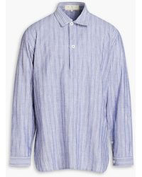 SMR Days - Embroidered Striped Cotton-chambray Shirt - Lyst