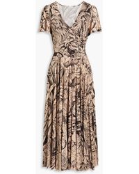 RED Valentino - Point D'esprit-trimmed Printed Stretch-jersey Midi Dress - Lyst
