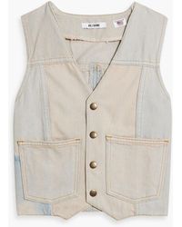 RE/DONE - Cropped Faded Denim Vest - Lyst