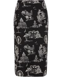 Maje Embroidered Midi Skirt - Black
