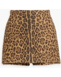 Valentino Garavani - Skirt-effect Leopard-print Wool And Cotton-blend Shorts - Lyst