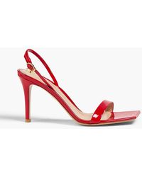 Gianvito Rossi - Patent-Leather Slingback Sandals - Lyst