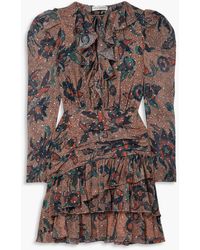Ulla Johnson - Cecily Ruffled Printed Fil Coupé Silk-blend Chiffon Mini Dress - Lyst