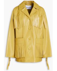 Stand Studio - Sienna Oversized Fringed Faux Leather Jacket - Lyst
