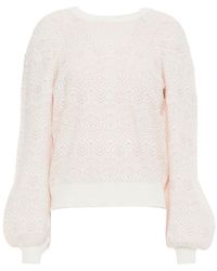 Joie Dulcia Pointelle-knit Cotton, Silk And Cashmere-blend Sweater - Multicolor