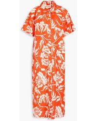 Mara Hoffman - Abbie Floral-print Hemp Midi Shirt Dress - Lyst