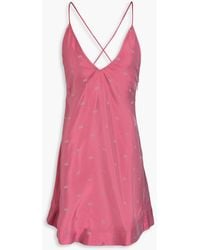 Ganni - Jacquard Mini Slip Dress - Lyst