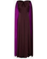 ROKSANDA - Amanita Draped Two-Tone Silk-Satin Gown - Lyst