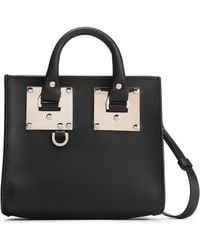 Sophie Hulme Albion Box Leather Shoulder Bag Black