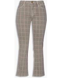 FRAME - Cropped Checked Cotton-blend Twill Bootcut Pants - Lyst