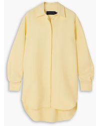 Brandon Maxwell - The Phillippa Wool-blend Crepe Mini Shirt Dress - Lyst