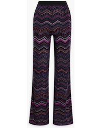 Missoni - Metallic Crochet-knit Wool-blend Flared Pants - Lyst