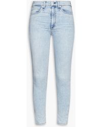 Rag & Bone - Nina Cropped Faded High-rise Skinny Jeans - Lyst