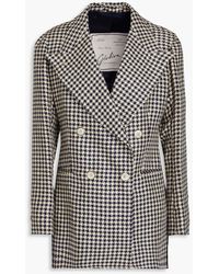 Giuliva Heritage - Stella Double-breasted Houndstooth Linen Blazer - Lyst