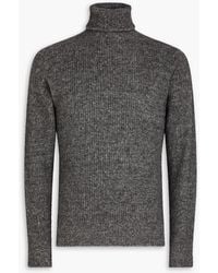 Officine Generale - Tarek engrib melierter rollkragenpullover aus rippstrick - Lyst
