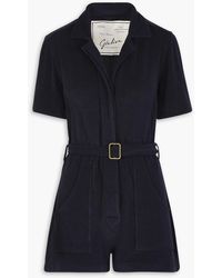Giuliva Heritage - The Sienna Belted Cotton Oxford Playsuit - Lyst