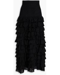 Zimmermann - Ruffled Pointelle-knit Maxi Skirt - Lyst