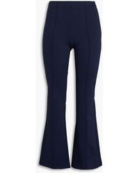Tory Burch - Embroidered Stretch-jersey Flared leggings - Lyst