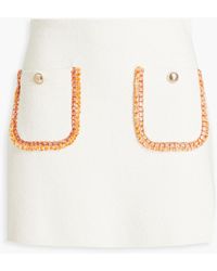 Maje - Fringed Cotton-blend Tweed Mini Skirt - Lyst