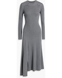 McQueen - Ribbed Wool And Cashmere-Blend Midi Dress - Lyst