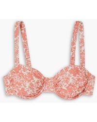 Peony - Holiday Ruched Floral-print Underwired Bikini Top - Lyst