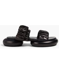 Jil Sander - Ruched Leather Platform Sandals - Lyst