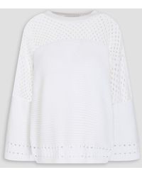 Cotton by Autumn Cashmere - Pullover aus baumwolle mit lochstrick-einsatz - Lyst