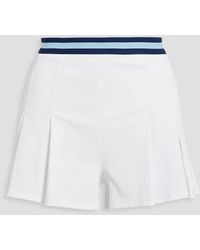 The Upside - Ace Jaynee Striped Pleated Ribbed Stretch-jersey Tennis Shorts - Lyst