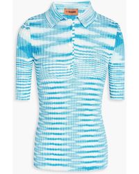 Missoni - Space-dyed Ribbed Intarsia-knit Polo Shirt - Lyst