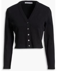 T By Alexander Wang - Logo-Embossed Cotton-Blend Jersey Cardigan - Lyst